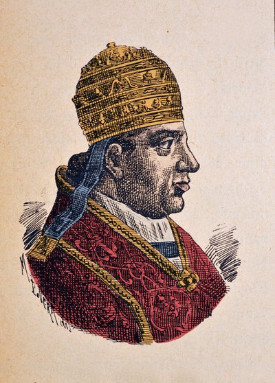 Retrato del Papa Inocencio XIII (Innocenzo, Innocentius) (1721-1724), 1898 (grabado con coloración posterior) de Italian School